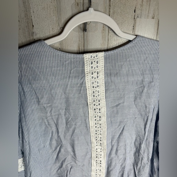 Jessica Simpson Boho Top Women's 1X 100% Cotton Bell Sleeves Stripes - Picture 12 of 15